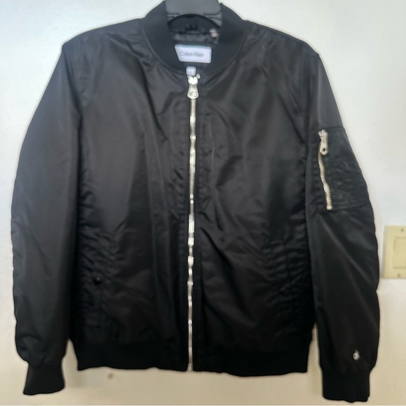 Calvin Klein Men's Classic Black Bomber Jacket - Picture 2 of 9